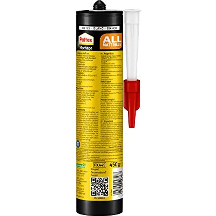 Pattex Montagekleber All Materials, stark haftender Alleskleber, Kraftkleber für innen & außen, Kleber für saugende und nichtsaugende Materialien, 1 x 450g – Bild 2