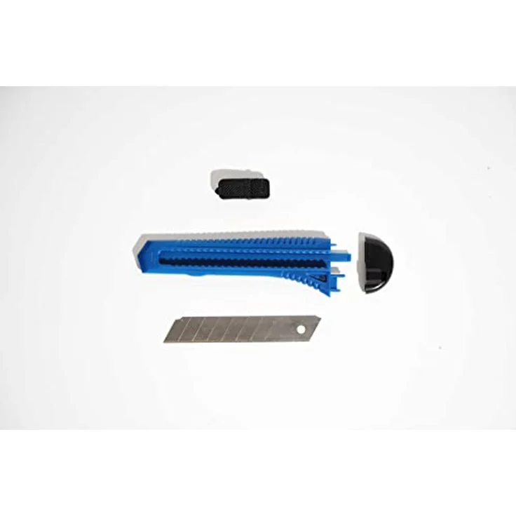 A.S. Création Cuttermesser, Abbrechmesser mit 18 mm Klinge, ergonomischer rutschfester Griff, blau/schwarz – Bild 3