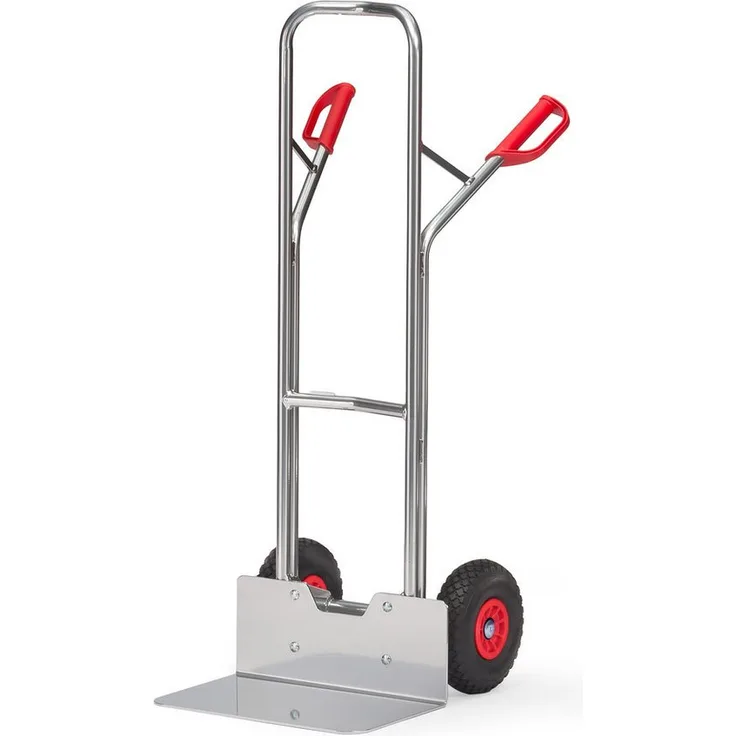 FETRA Sackkarre Alu-Stapelkarre A1326P, Aluminium, pannensichere PU-Bereifung, naturbelassen