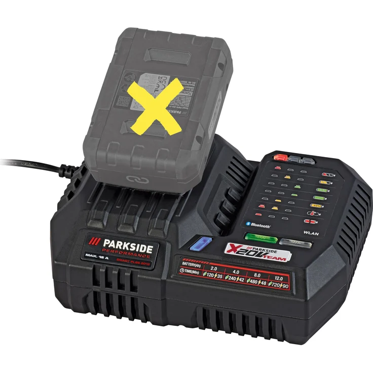 PARKSIDE PERFORMANCE® 20 V / 12 A Smart-Akku-Ladegerät »PLGS 2012 A1«, App-gesteuert mit 5 wählbaren Ladeprofilen, ohne Akku