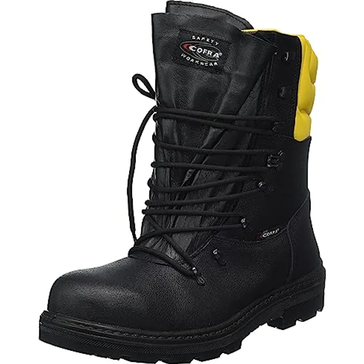 COFRA Schnittschutzstiefel Woodsman, Forst- und Schnittschutzstiefel, wasserabweisend, schwarz, Größe 45