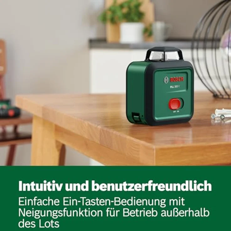 Bosch Home and Garden PLL 360-1 Linienlaser, Selbstnivellierend mit 360°-Linie, hohe Präzision ± 0,4 mm/m – Bild 2