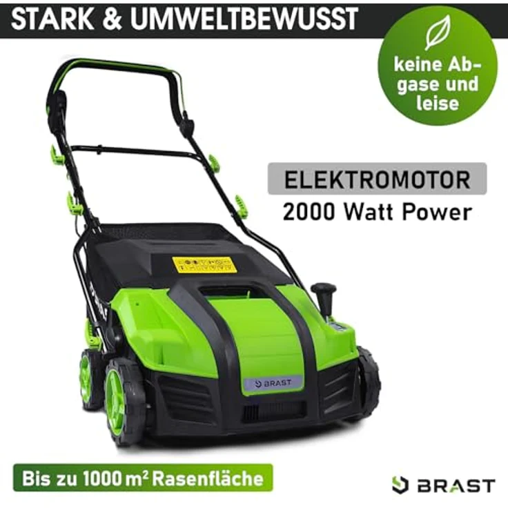 BRAST Vertikutierer Elektro Rasenlüfter 1800 Watt 40cm Arbeitsbreite Kombi Gerät Moosentferner – Bild 2
