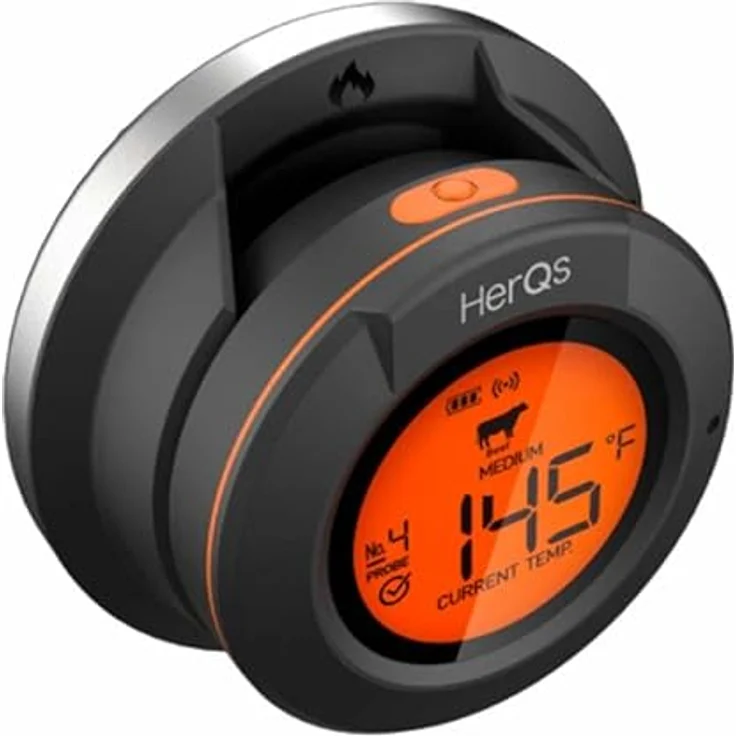 HerQs Dome Grillthermometer - Bluetooth Fleischthermometer mit App und Temperaturalarm - inkl. 2 Sonden - Genaue Temperaturmessung bis zu 4 Sonden - Für Ofen, Grill, Pfanne, Heißluftfritteuse – Bild 3