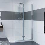 IMPTS Duschwand walk in dusche, glas Duschwand 2-teilig faltbar, Rahmenlos ESG Nano Glas, Breite: 70-120 cm, Höhe: 185-195 cm, Chrom/Aluminium/Edelstahl/Messing - Preisvergleich