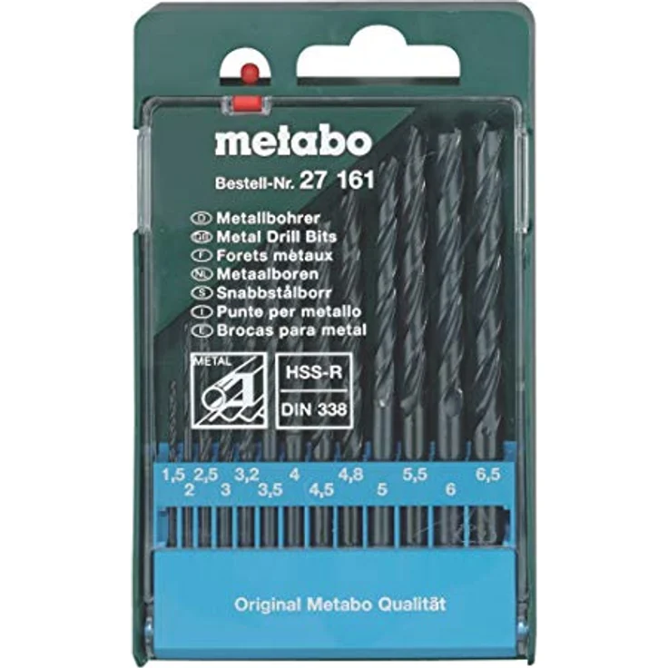 Metabo 627161000 Metall-Spiralbohrer-Set, 13-teilig, HSS-R-Bohrer für Stahl und NE-Metalle, schwarz – Bild 5