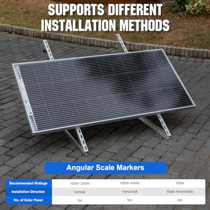 ECO-WORTHY Solarpanel Halterung, 1140mm Solarmodul Halterung, Balkonkraftwerk, verstellbare 0-90° Halterung, Aluminiummaterial, bis zu 400W Solarpanel – Bild 2