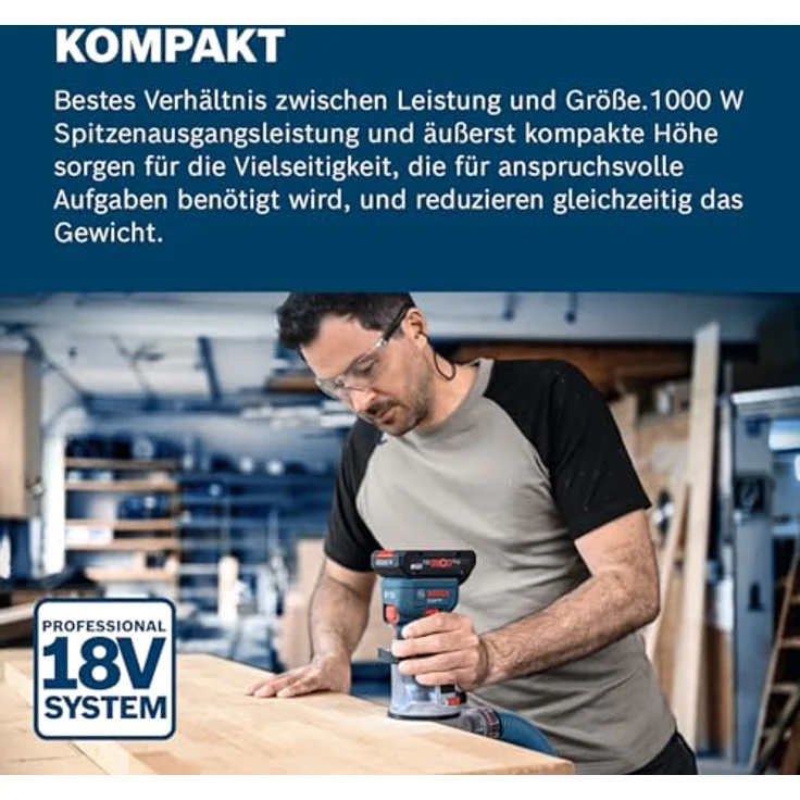 Bosch Kantenfräse GKF 18V-8, 18V mit L-Boxx 238 und Zubehör Führungsschienensystem, optimale Werkzeugkontrolle und Staubabsaugung – Bild 2