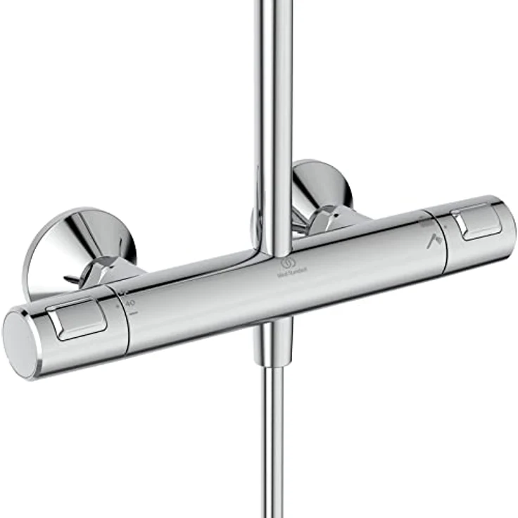 Ideal Standard Ceratherm T25 Duschsystem, wassersparende Brause mit variablen Strahlarten und Verbrühschutz (CoolBody), höhenverstellbar, Brauseschlauch 1500 mm – Chrom – Bild 2