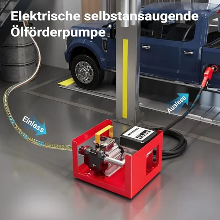 WilTec - Bio Dieselpumpe Heizölpumpe selbstansaugend 230V-550W 60l-min automatische Pistole Umfüllpumpe – Bild 3