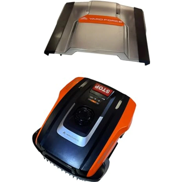 Yardforce Mowbest 805 Rasenmähroboter, automatischer Mäher für bis zu 250 m², orange-schwarz mit Mähroboter-Garage AR SH02-EU – Bild 2