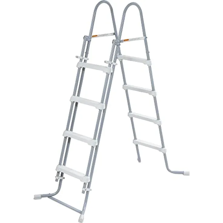 Waterman Pool-Sicherheitsleiter 122 cm - 2x4 Stufen, Grau, belastbar bis 150 kg