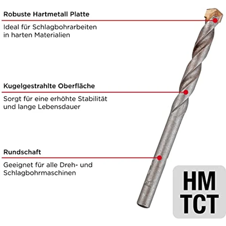 kwb Steinbohrer mit Schneide aus Hartmetall Ø 3,0 mm 039630 (hochtemperatur gelötet, ISO 5468) – Bild 3
