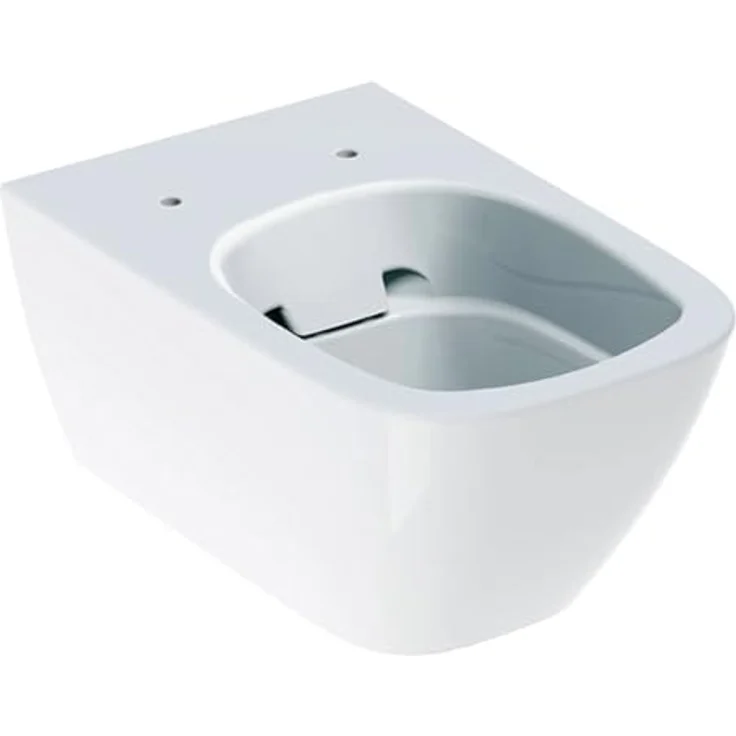 Geberit Smyle Square Wand-WC, spülrandlos mit schmutzabweisender Glasur, tiefspülend, waagerechter Abgang, weiß – Bild 1