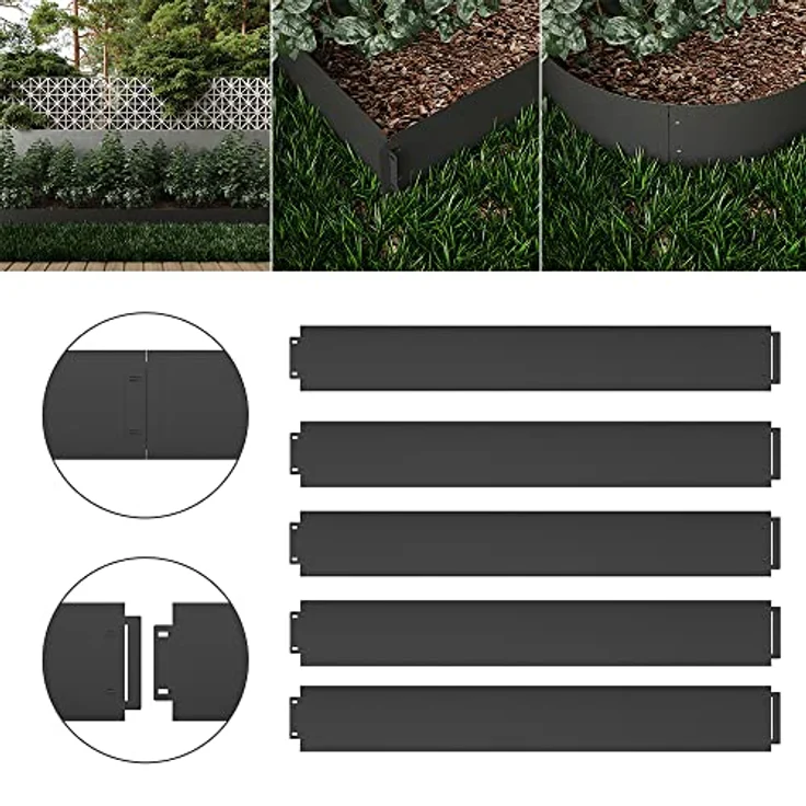 Rasenkante Metall 100x18cm Länge 5m Höhe 18cm Beeteinfassung Mähkante – Bild 2