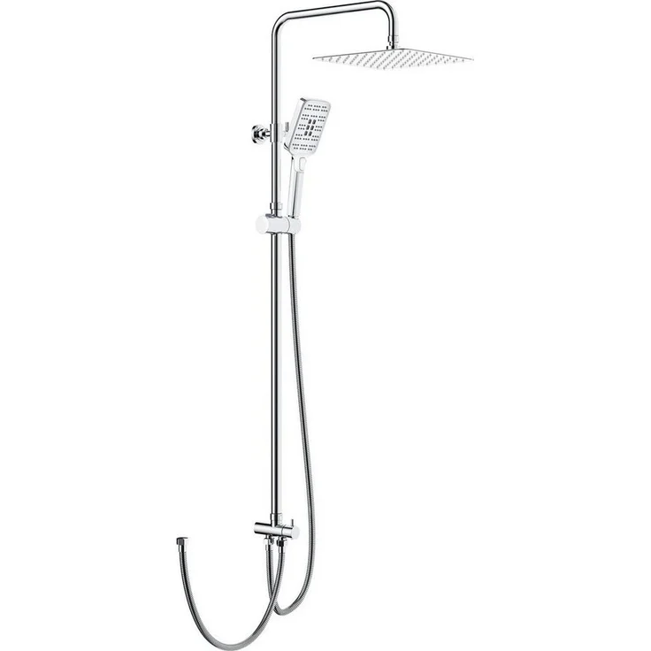 Rainsworth Duschsystem Ohne Thermostat, 3 Strahlart(en), Duschgarnitur mit Umsteller, 3 Strahlarten Handbrause, Chrom – Bild 1