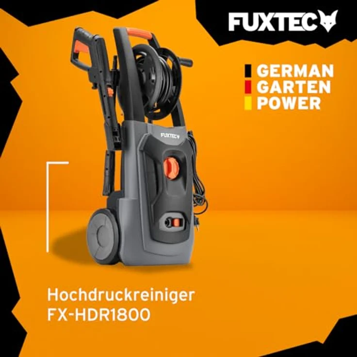 FUXTEC Hochdruckreiniger FX-HDR1800, kraftvoller 1800 Watt Motor, 130 bar Druck, benutzerfreundliche Features – Bild 2