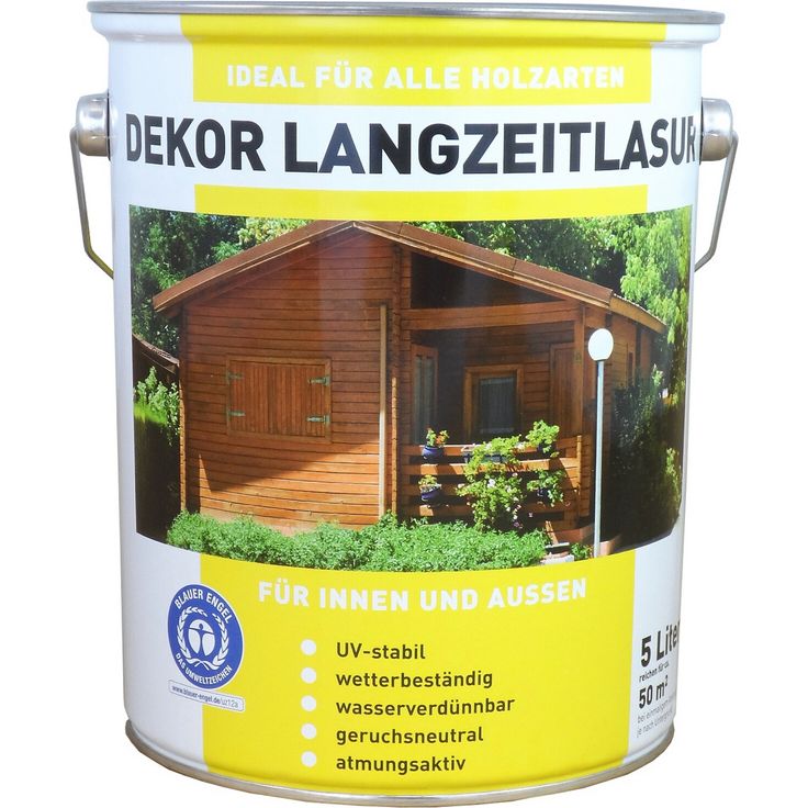 Wilckens Langzeitlasur 'Dekor', nussbaumfarben, 5 l - licht- und wetterbeständig, umweltschonend, für 50 m² Fläche