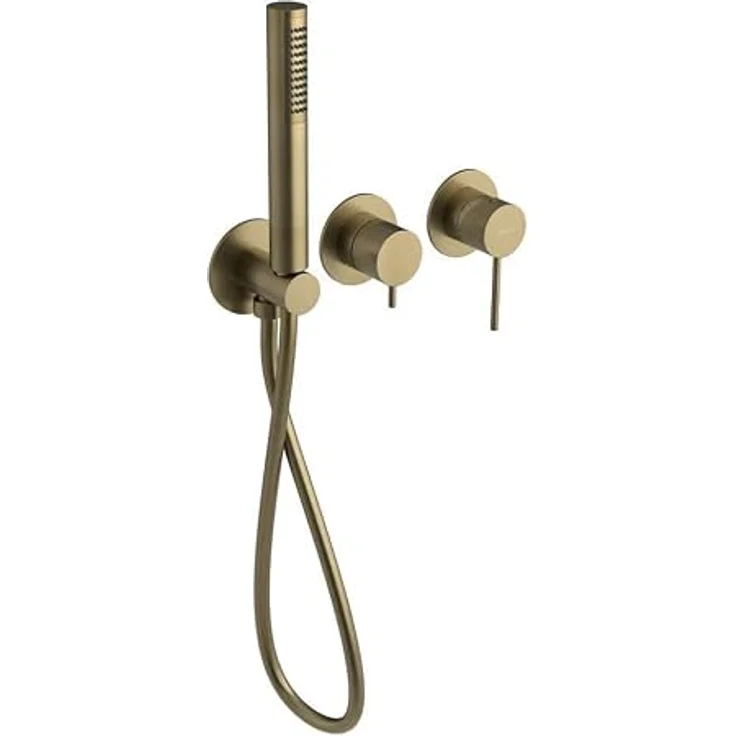 Sapho ULTRASAN Unterputz-Duscharmatur/Wannenarmatur mit Handbrause, 2 Wege, Gold matt, Messing, Rund, Hebelsteuerung – Bild 1