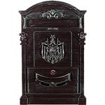 Antiker edler Briefkasten GAL29 Wandbriefkasten, Nostalgischer aus Aluminium Guss Englischer Briefkasten Metall 47 cm hoch. Rostfrei (Antik Grün)