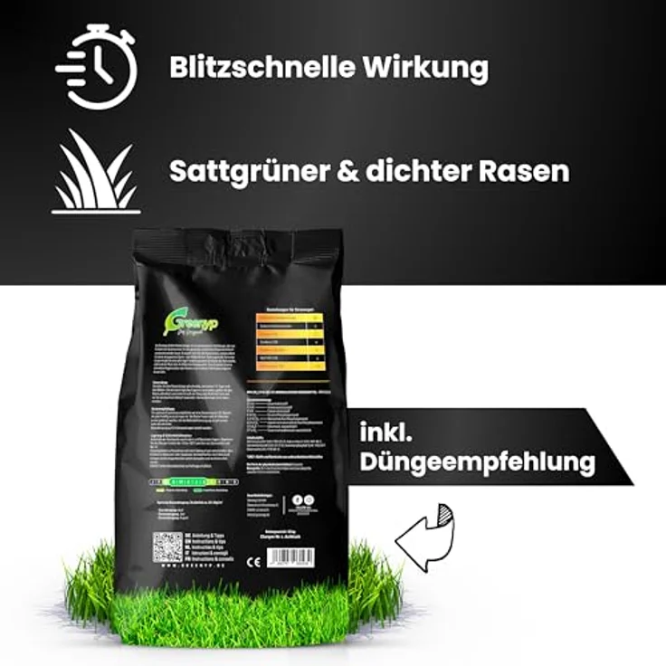 Greenyp Instant Rasendünger Frühjahr, 20kg für 800m², blitzschnelle Sofortwirkung, NPK Dünger, verhindert Moosbildung, unbedenklich für Haustiere – Bild 2