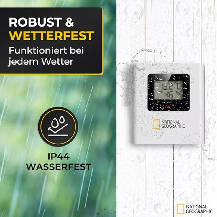 National Geographic Wetterstation, inkl. 3 Sensoren, Farbdisplay mit Wettervorhersage und Alarmfunktion – Bild 4