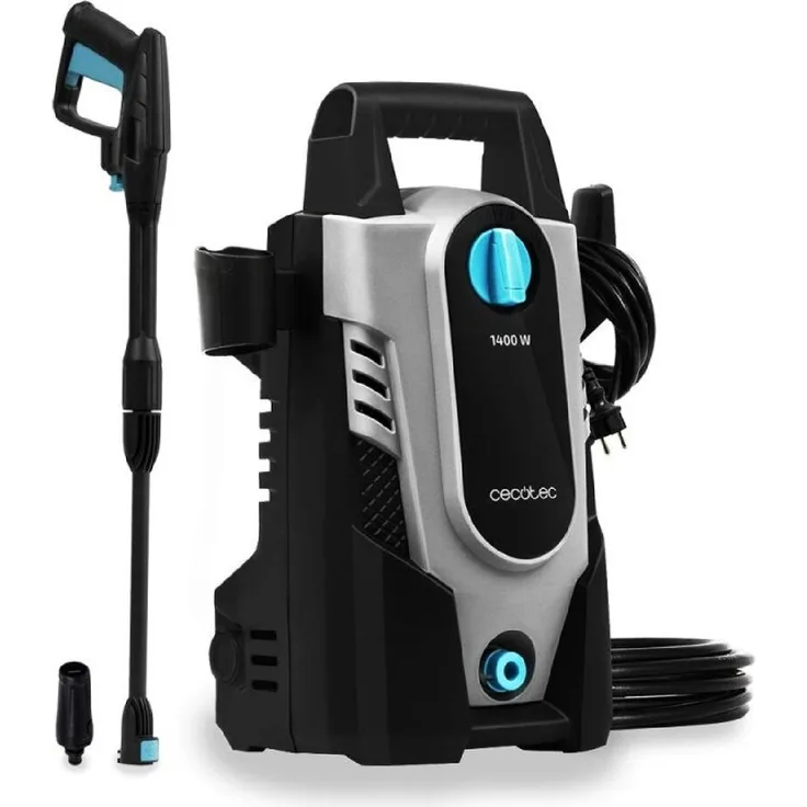 Cecotec Hydroboost 1400 Essential Hochdruckreiniger Schwarz 1400W, 105 bar, 408 L/Stunde, Aluminium-HardPump