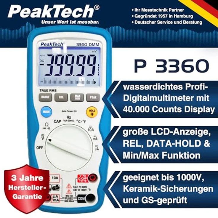 PeakTech 3360 - Multimeter digital 40000 Counts TRMS – Bild 3