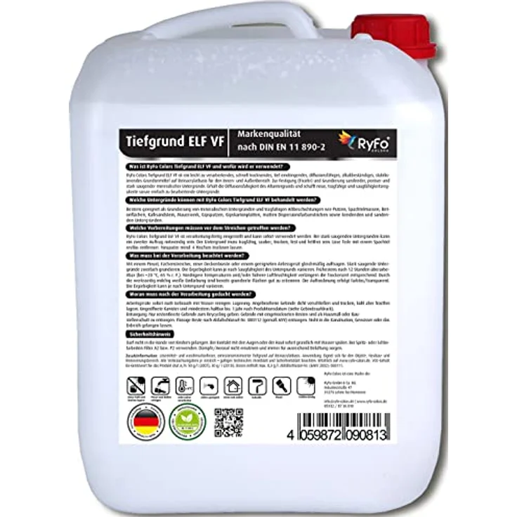 RyFo Colors Tiefgrund ELF verarbeitungsfertig 5l - Premium Reinacrylat Tiefengrund für innen und außen – Bild 8