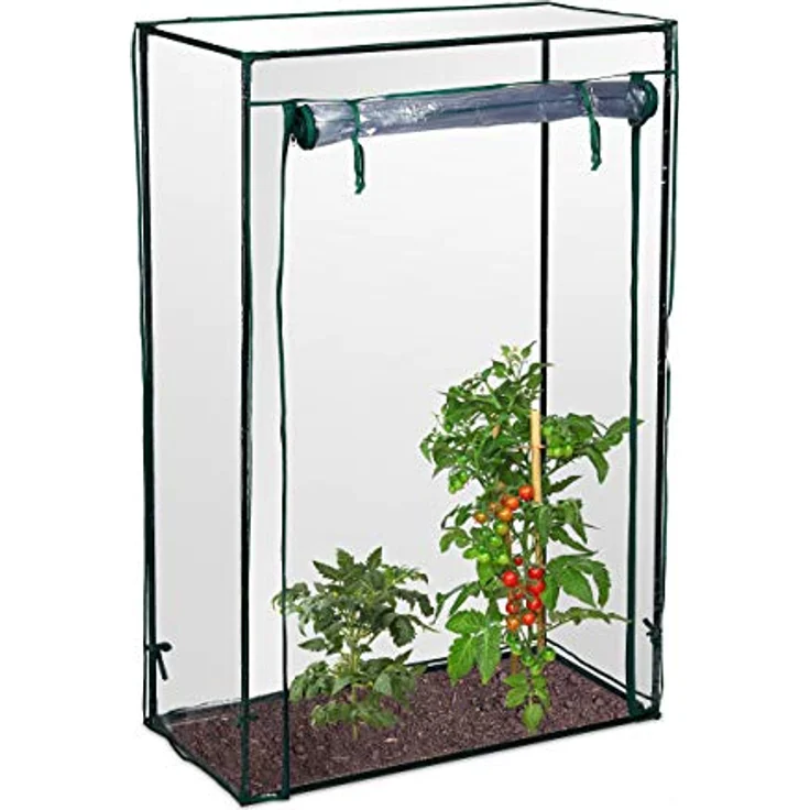 Relaxdays - Tomatengewächshaus, Garten, Balkon, Foliengewächshaus Tomaten, HBT 150x100x50cm, Stahl, PVC-Folie, transparent – Bild 2