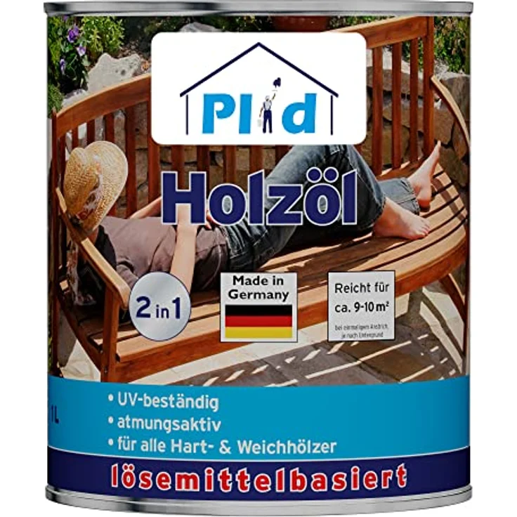 Plid® Holzschutz Öl Farblos 1L, wetterfestes Holzöl für Außen- und Innenbereich, ideal für Gartenmöbel und hochwertige Holzpflege – Bild 1