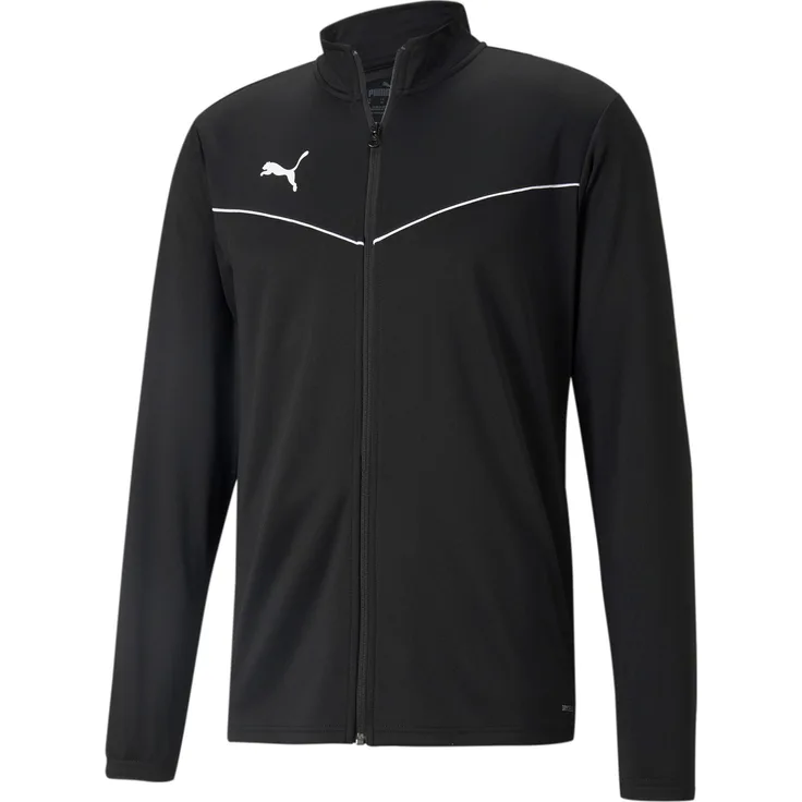 Puma Teamrise Training Poly Jac 176, Arbeitsjacke mit kontrastfarbener Paspelierung, blau