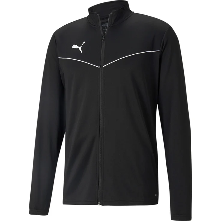 Puma Teamrise Training Poly Jac 176, Arbeitsjacke mit kontrastfarbener Paspelierung, blau