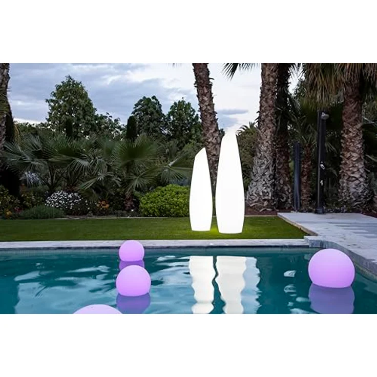 newgarden BULY Kugelleuchte, wetterfest mit Dämmerungssensor, Farbwechsel, 40 cm, spanisches Design mit Haltekopf – Bild 3