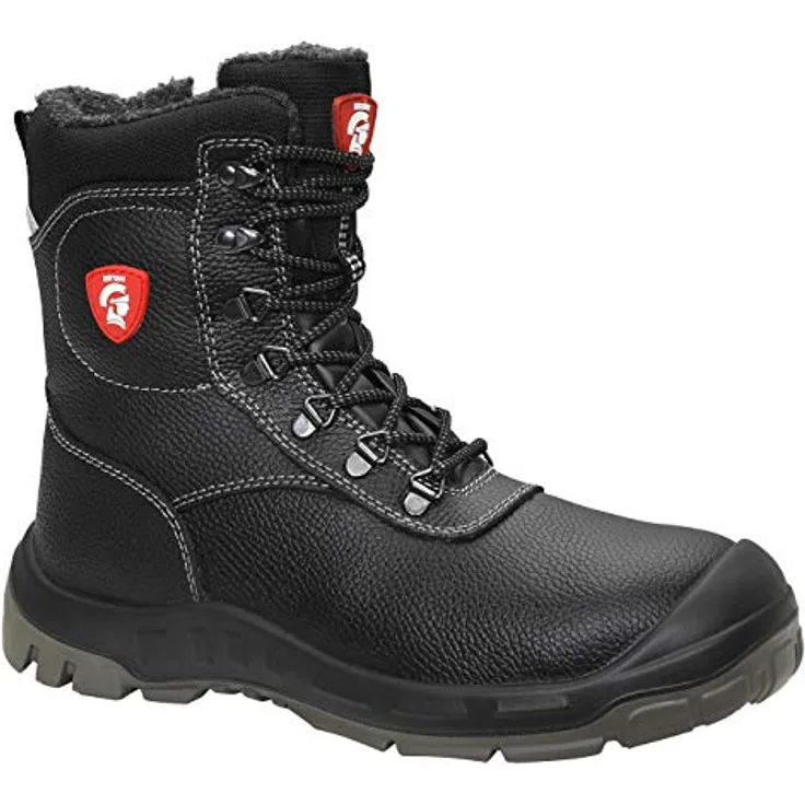 JORI Sicherheitsschuhe JERRY S3 CI, Damen und Herren, Lederschuh, robust, Schwarz, Stahlkappe, Durchtrittschutz, Kälteisolierung, Warmfutter, Winterstiefel - Größe 47