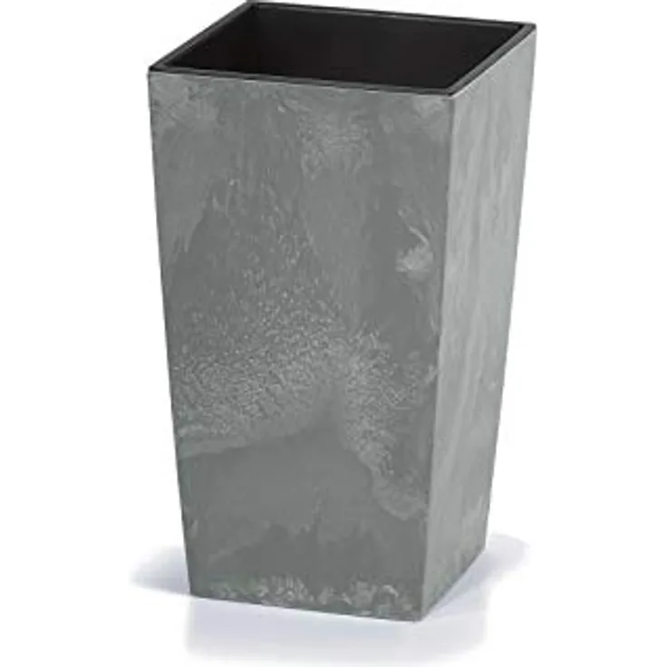 Deuba Pflanzkübel 26L, 50x26,5x26,5cm, Betonoptik mit Einlegeboden, Indoor und Outdoor, grau