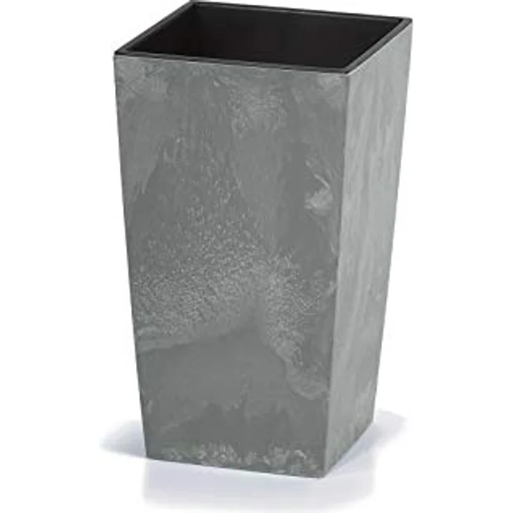 Deuba Pflanzkübel 26L, 50x26,5x26,5cm, Betonoptik mit Einlegeboden, Indoor und Outdoor, grau – Bild 1