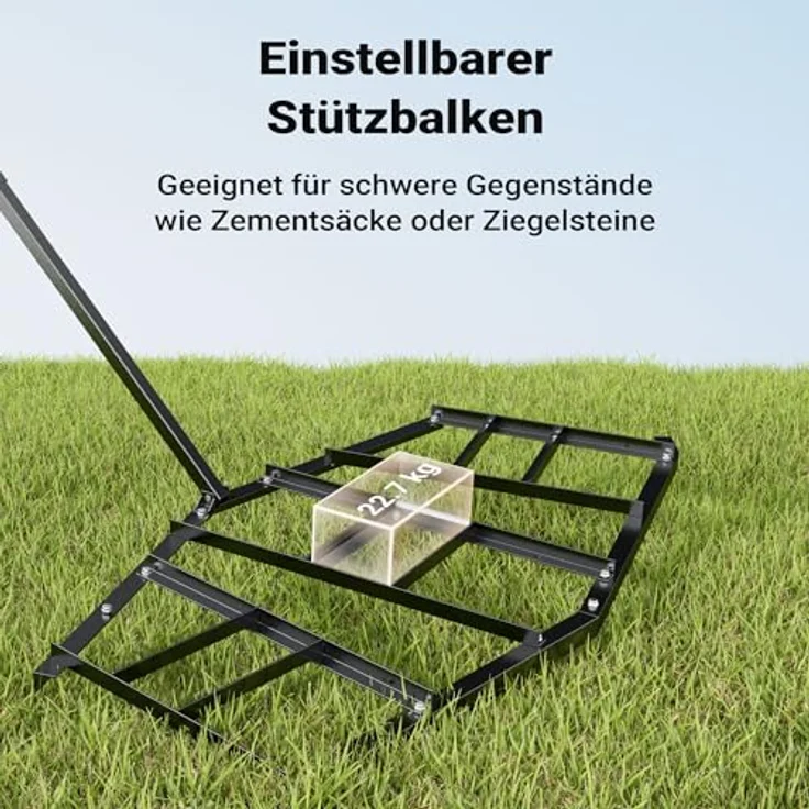 Wiltec Schleppegge 217 x 106 cm, Wiesenegge für Rasentraktor und ATV, robuste Konstruktion zur Bodenbearbeitung und Bodennivellierung – Bild 5