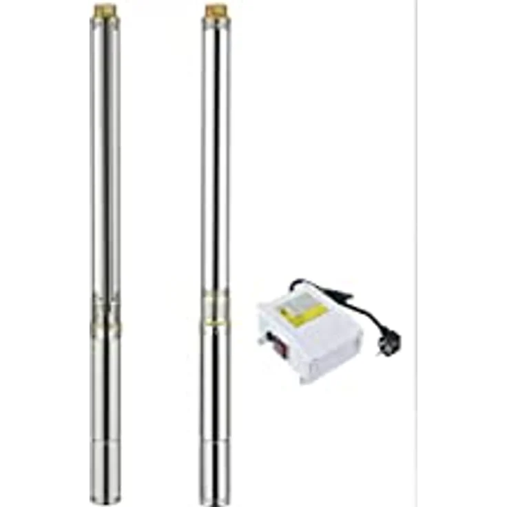 CHM GmbH® Tiefbrunnenpumpe 3 Zoll 750 Watt 6000 L/h 6,2 Bar Druck 25m Kabel u. Motorschutzschalter 5% sandverträglich, Edelstahlgehäuse – Bild 2