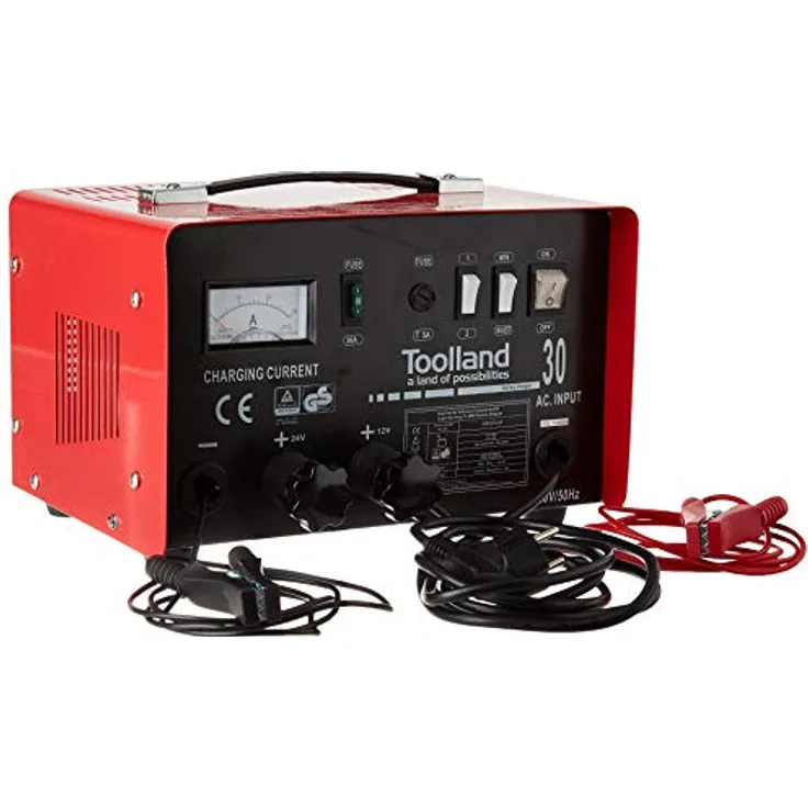 PEREL - AC30 Ladegerät Für 12/24V Blei-Säure-Akkus, Mit Boost Funktion, 375 mm x 260 mm x 210 mm Abmessungen 139876