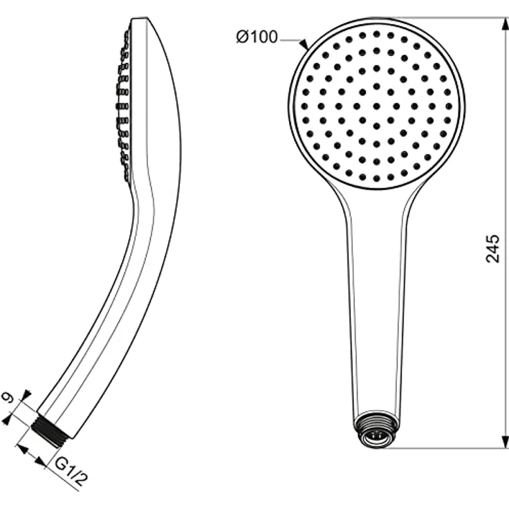 Ideal Standard Idealrain Handbrause B9402AA, chrom, 1 Funktionshandbrause M1, Durchmesser 10 cm – Bild 5