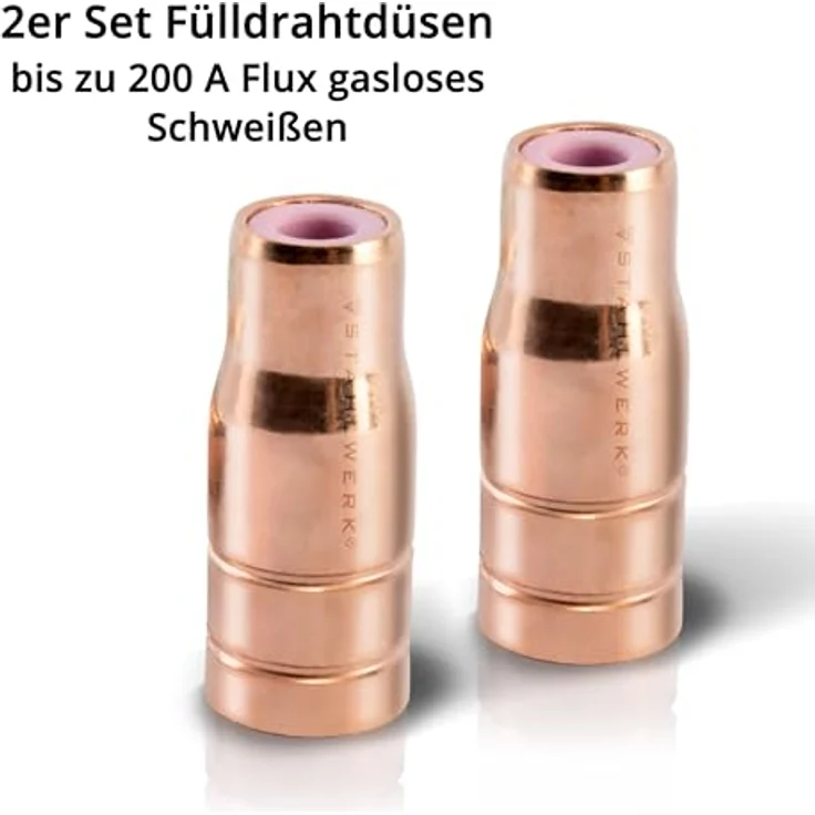 STAHLWERK 4er Set Fülldrahtdüse für MIG MAG Schweißen, passend für AK15/MB15 Brenner bis 200A, hitzebeständig und langlebig – Bild 2