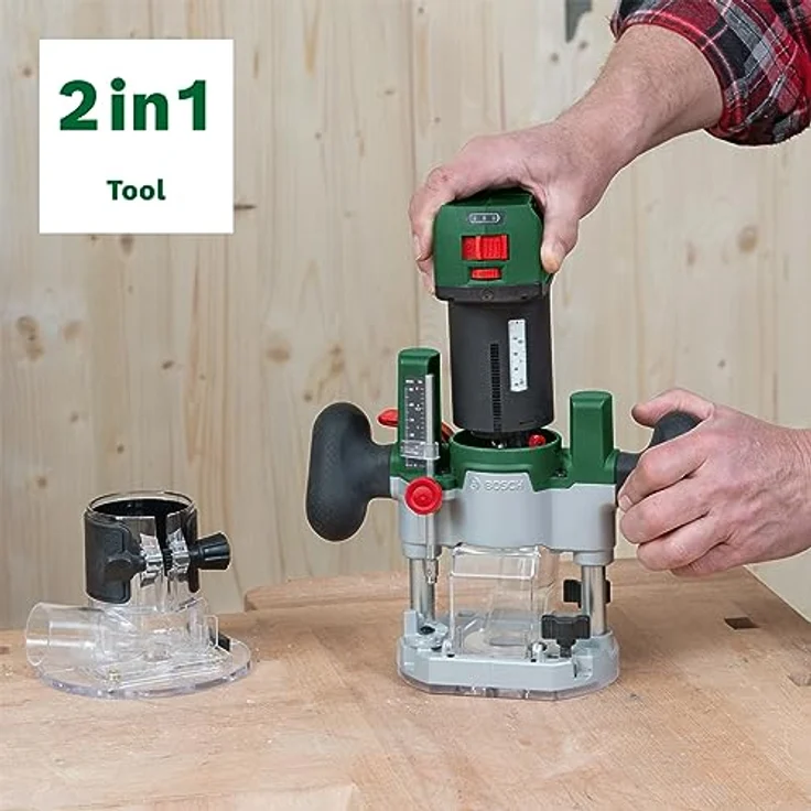 Bosch 2in1 Akku-Kanten-/Oberfräse AdvancedTrimRouter 18V-8, inkl. 2 Fräskörben + Zubehör, 18 Volt System, bürstenloser Motor, in SystemBox M – Bild 4