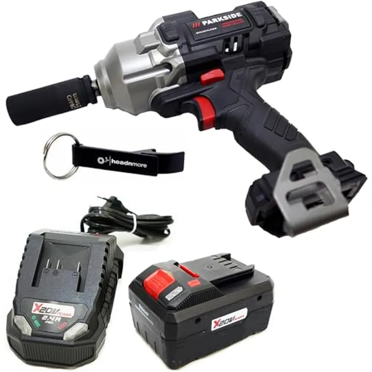 HEADNMORE® Bundle - PARKSIDE PERFORMANCE® 20V Akku Drehschlagschrauber PASSP 20 + Schlüsselanhänger (1x8Ah Akku) mit bürstenlosem Motor und Smart-Akku-Technologie