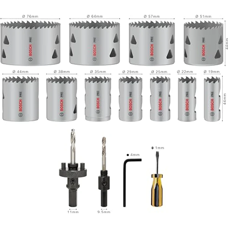 Bosch 17x PRO Multi Material Lochsäge-Set – Standardadapter für Weichholz, Trockenbauwand, Professional Zubehör Bohrmaschine/Schrauber – Bild 3