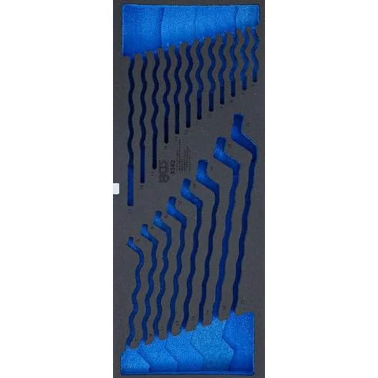 BGS TECHNIC Schaumeinlage für Werkzeugkoffer Art. 3312, Weichschaum, 30 mm hoch, 500 mm breit, 195 mm lang, geeignet für Art. 3342 und 3318 – Bild 1
