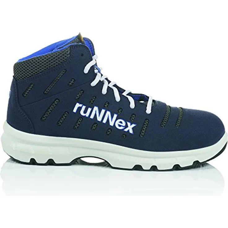 BIG Arbeitsschutz RUNNEX® S1P-ESD-Sicherheitsschnürstiefel FlexStar, hoch atmungsaktiv, Alu-Protection-Kappe, rutschfeste PU-Sohle, Blau/Weiß/Grau – Bild 3