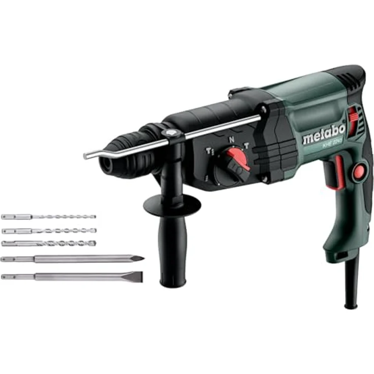Metabo Kombihammer Set KHE 2245, mit SDS-plus Bohrer-/Meißelset 5tlg., Hammerbohren, Bohren, Meißeln, Vario-Elektronik – Bild 1