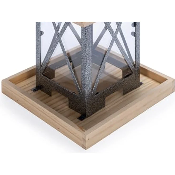 Karlie Vogelhaus Vogelfutterhaus Vogelfutterstation Ruth, 22 x 22 x 32 cm, langlebiges Holz, transparente Acrylwände, Metallrahmen – Bild 3