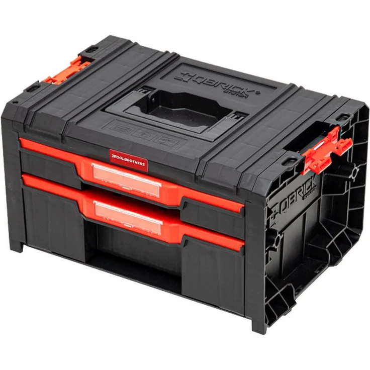 Toolbrothers Werkzeugkoffer RHINO L Drawer 2 ECO Organize+ mit zwei Schubläden + Boxen IP54, recycelter Kunststoff, blau – Bild 1